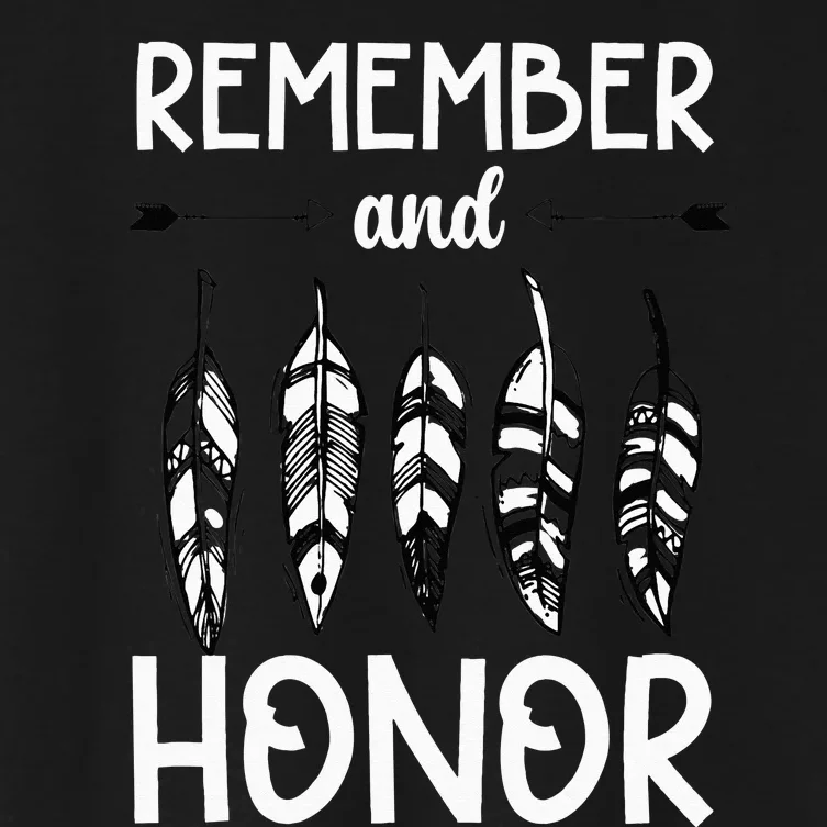 Remember And Honor Orange Day Canada Indigenous Children Women's Crop Top Tee