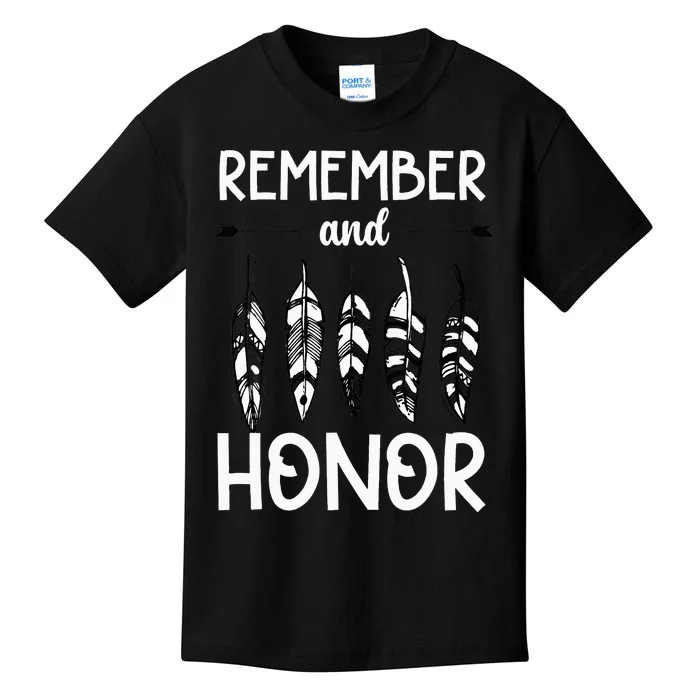 Remember And Honor Orange Day Canada Indigenous Children Kids T-Shirt