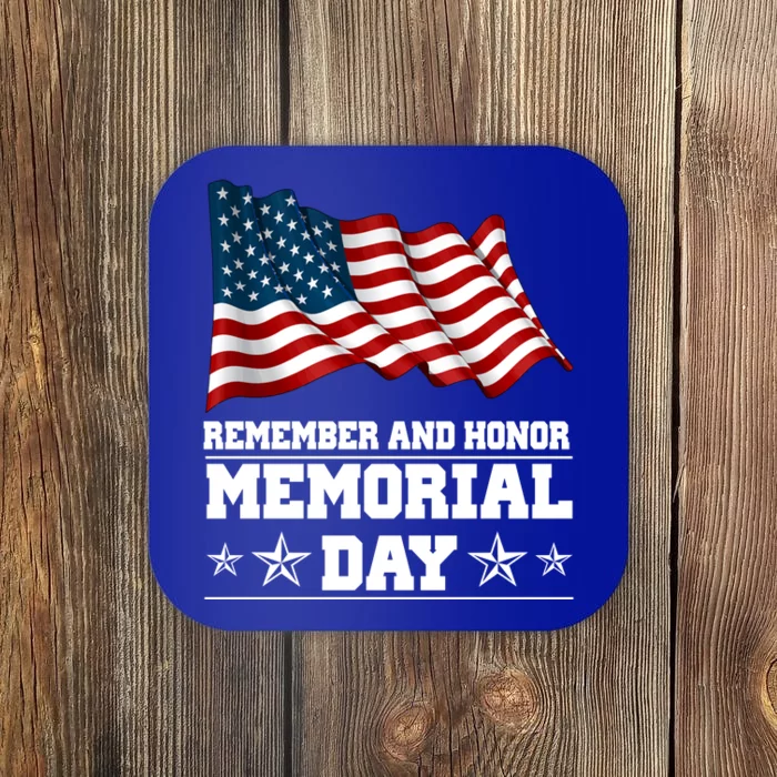 Remember And Honor Memorial Day Patriot Coaster