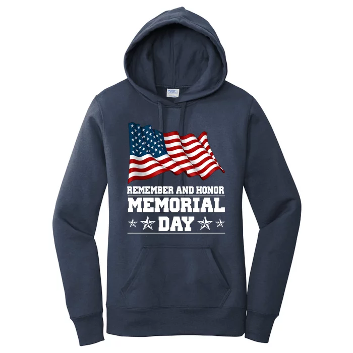 Remember And Honor Memorial Day Patriot Women's Pullover Hoodie