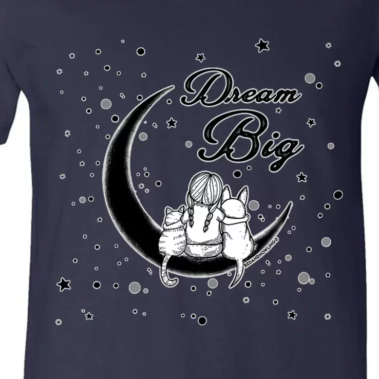 Red And Howling Dream Big V-Neck T-Shirt