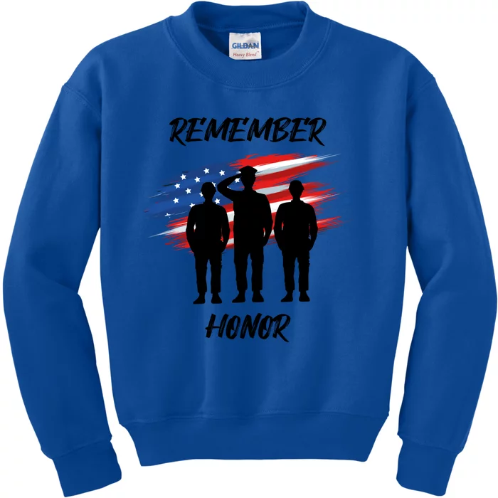 Remember And Honor Design For Patriots Cool Gift Kids Sweatshirt