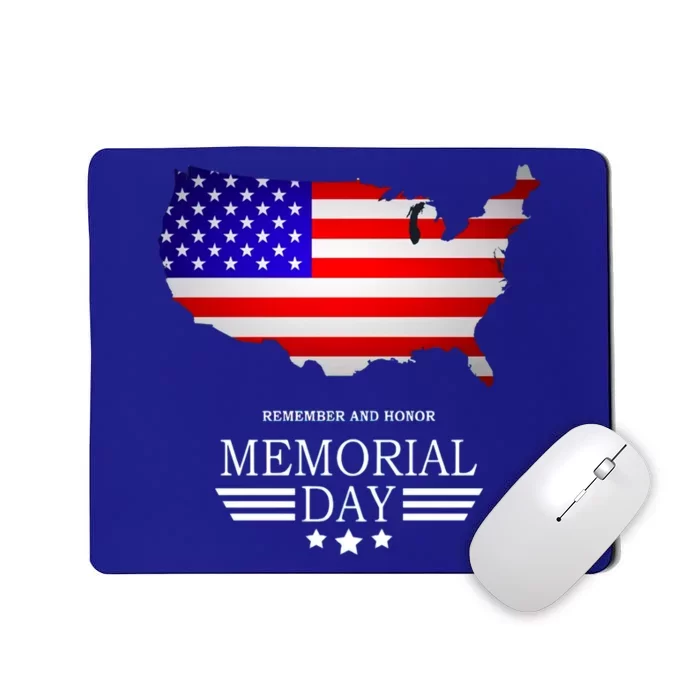 Remember And Honor Memorial Day American Flag Gift Mousepad