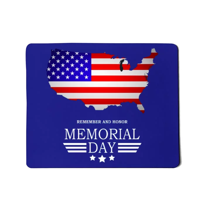 Remember And Honor Memorial Day American Flag Gift Mousepad