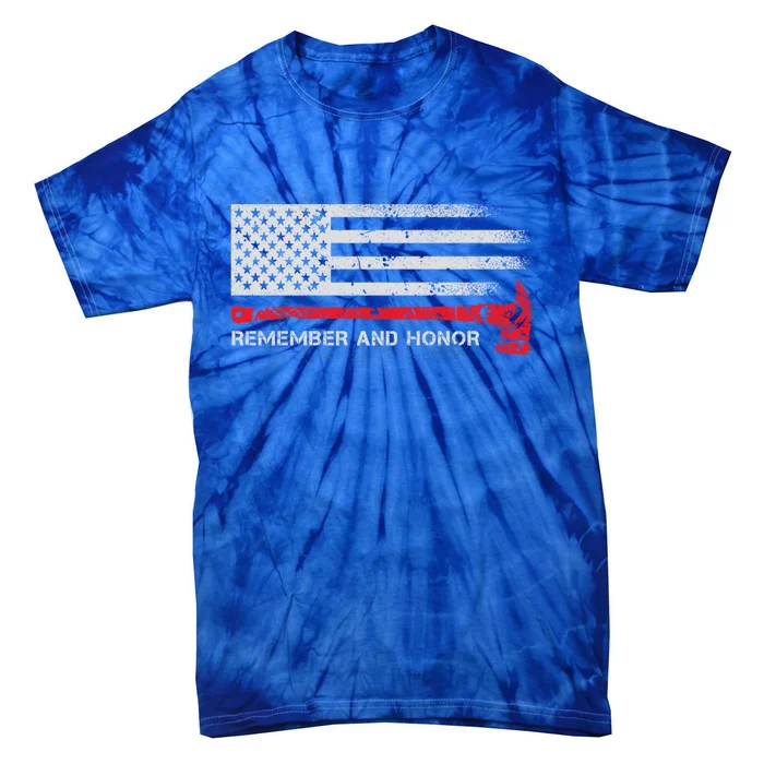 Remember And Honor Our Firefighters Patriotic Tribute Cute Gift Tie-Dye T-Shirt