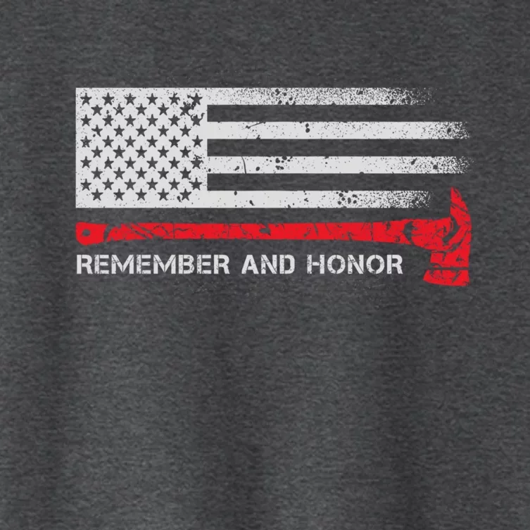 Remember And Honor Our Firefighters Patriotic Tribute Cute Gift Women's Crop Top Tee