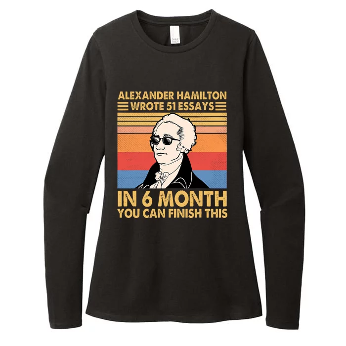 Retro Alexander Hamilton Wrote 51 Essays In 6 Months Womens CVC Long Sleeve Shirt