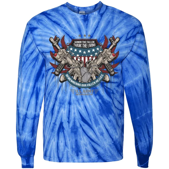 Remember And Honor The Fallen Heroes U S Army Patriotic Cute Gift Tie-Dye Long Sleeve Shirt