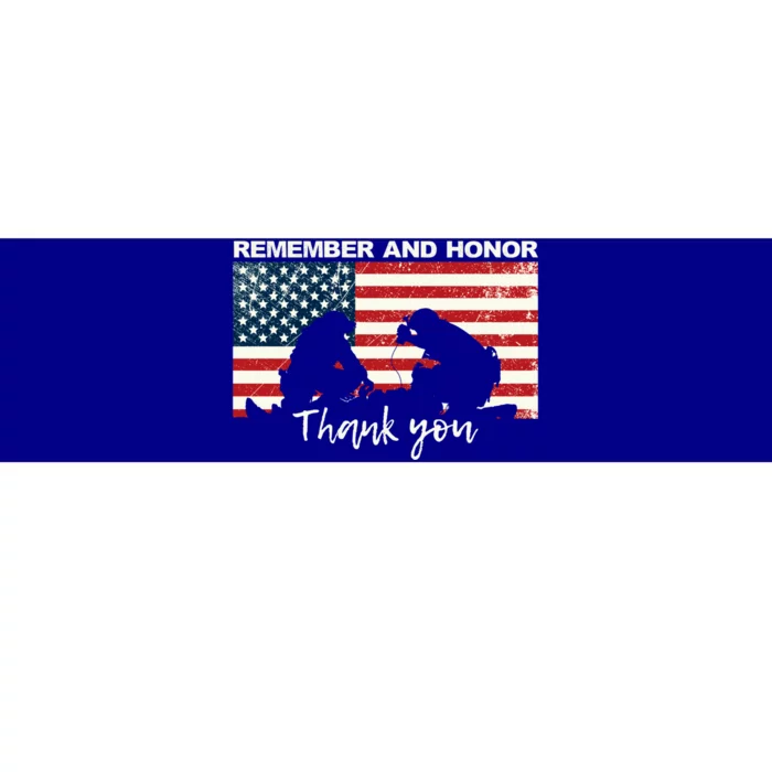 Remember And Honor Thank You First Responders Patriotic Tribute Gift Bumper Sticker