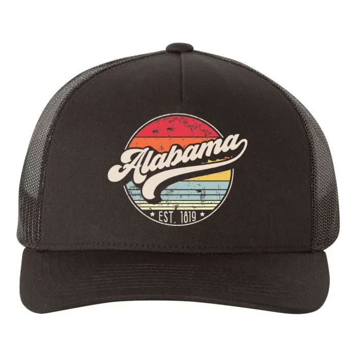 Retro Alabama Home State Al Cool 70s Style Sunset Yupoong Adult 5-Panel Trucker Hat