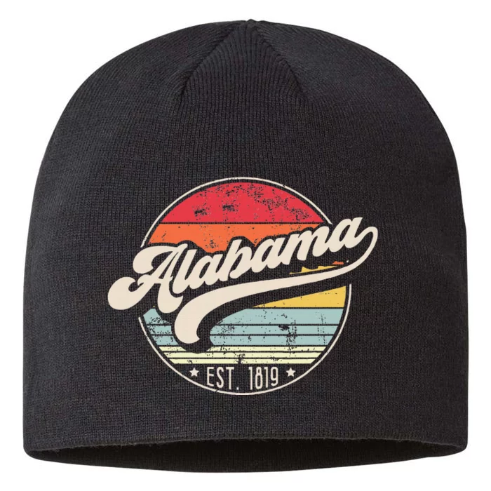 Retro Alabama Home State Al Cool 70s Style Sunset 8 1/2in Sustainable Knit Beanie