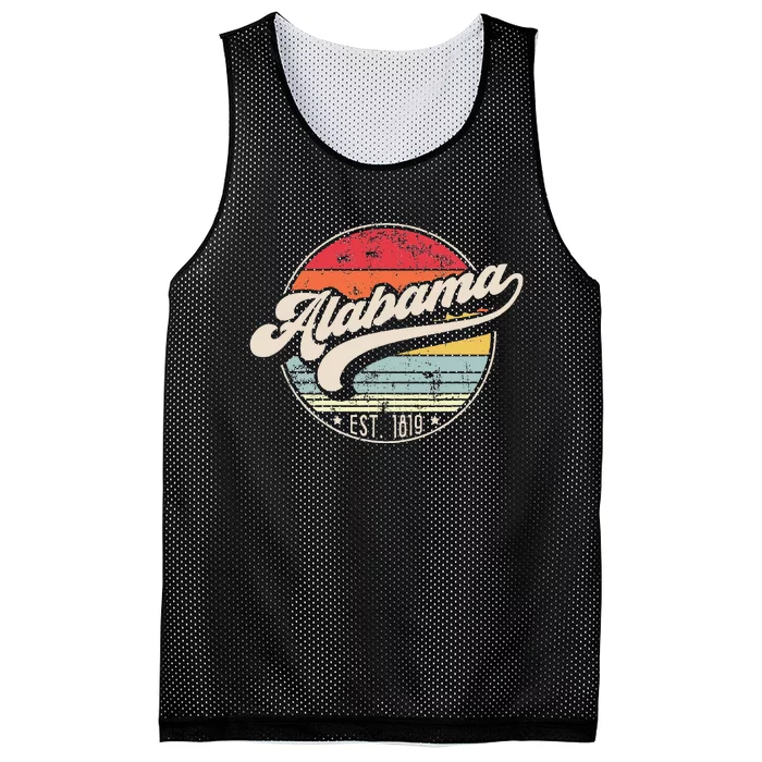 Retro Alabama Home State Al Cool 70s Style Sunset Mesh Reversible Basketball Jersey Tank