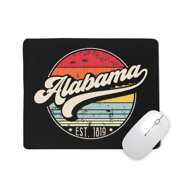 Retro Alabama Home State Al Cool 70s Style Sunset Mousepad