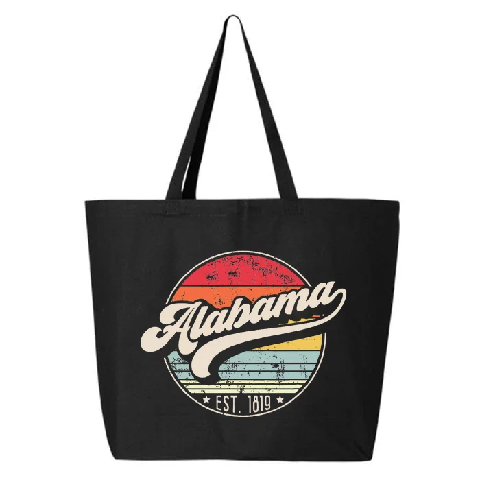 Retro Alabama Home State Al Cool 70s Style Sunset 25L Jumbo Tote