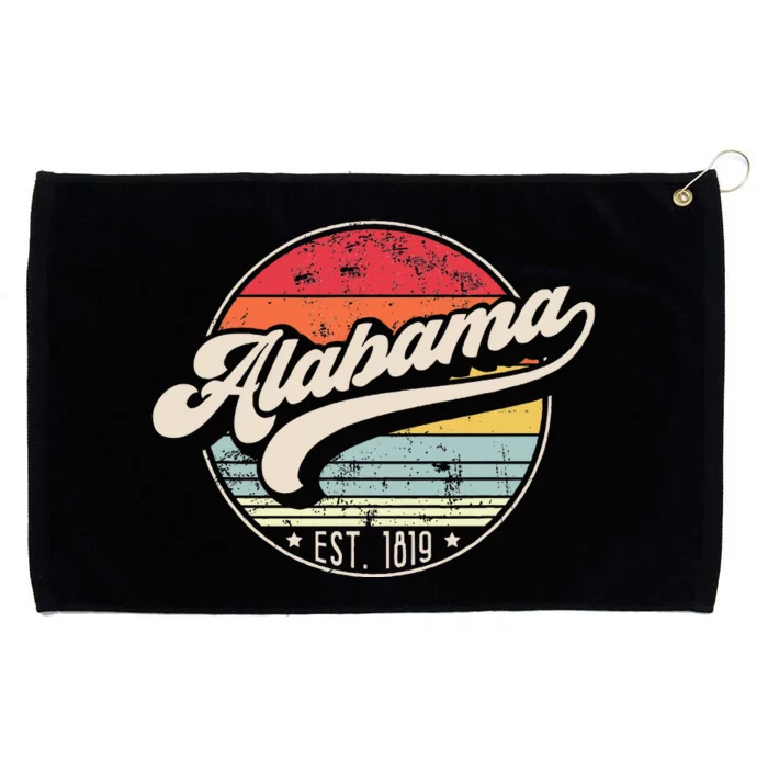 Retro Alabama Home State Al Cool 70s Style Sunset Grommeted Golf Towel