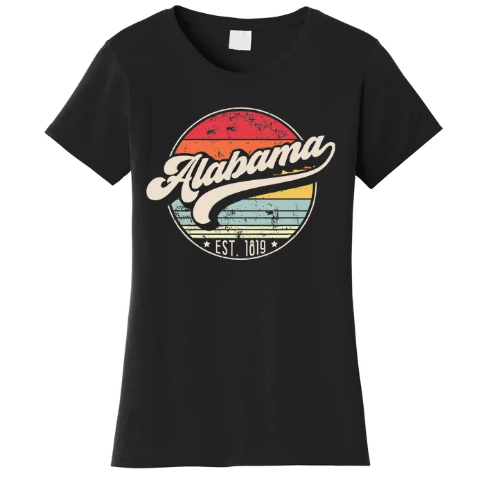 Retro Alabama Home State Al Cool 70s Style Sunset Women's T-Shirt