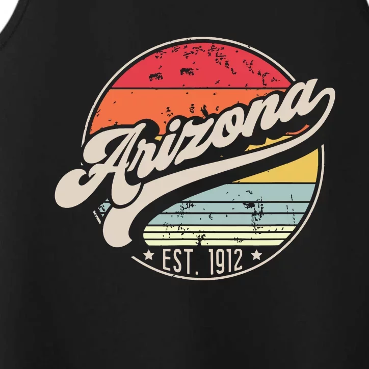 Retro Arizona Home State Az Cool 70s Style Sunset Performance Tank