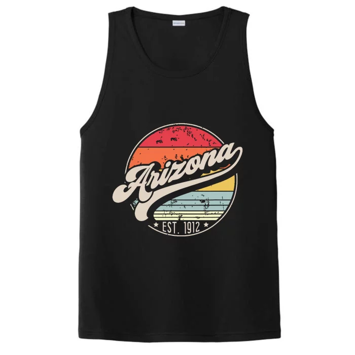 Retro Arizona Home State Az Cool 70s Style Sunset Performance Tank