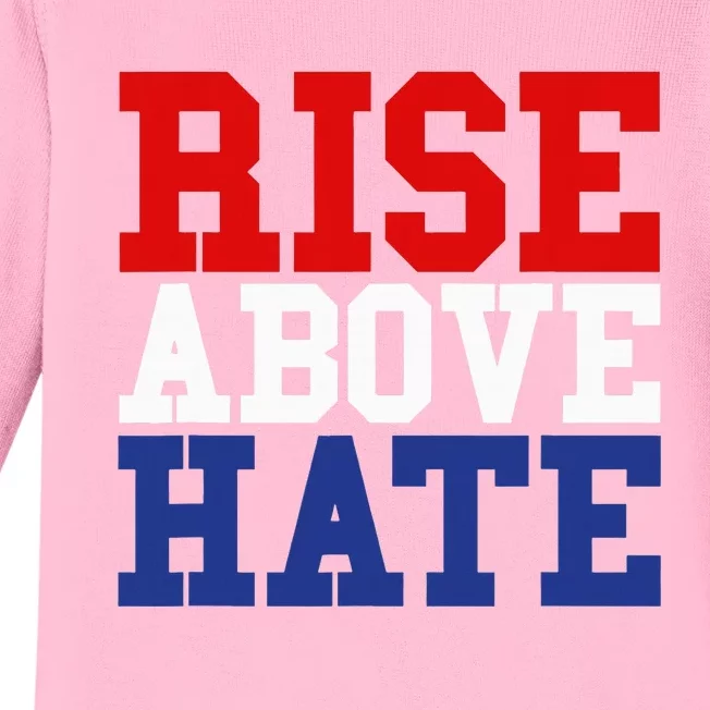 Rise Above Hate Red White And Blue America Baby Long Sleeve Bodysuit