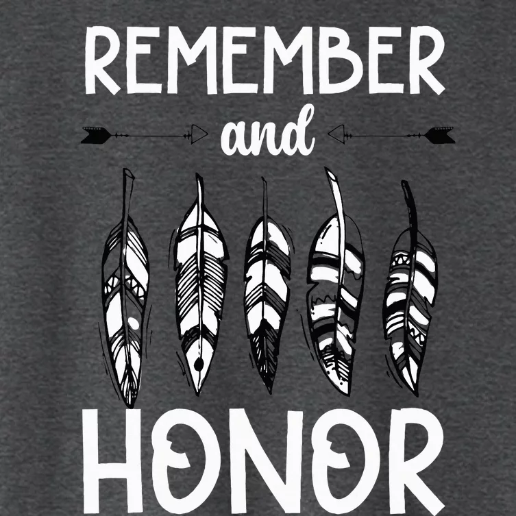 Remember And Honor Orange Day Canada Indigenous Children Women's Crop Top Tee