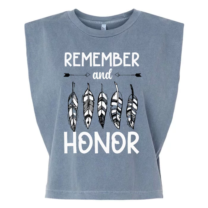 Remember And Honor Orange Day Canada Indigenous Children Garment-Dyed Women's Muscle Tee