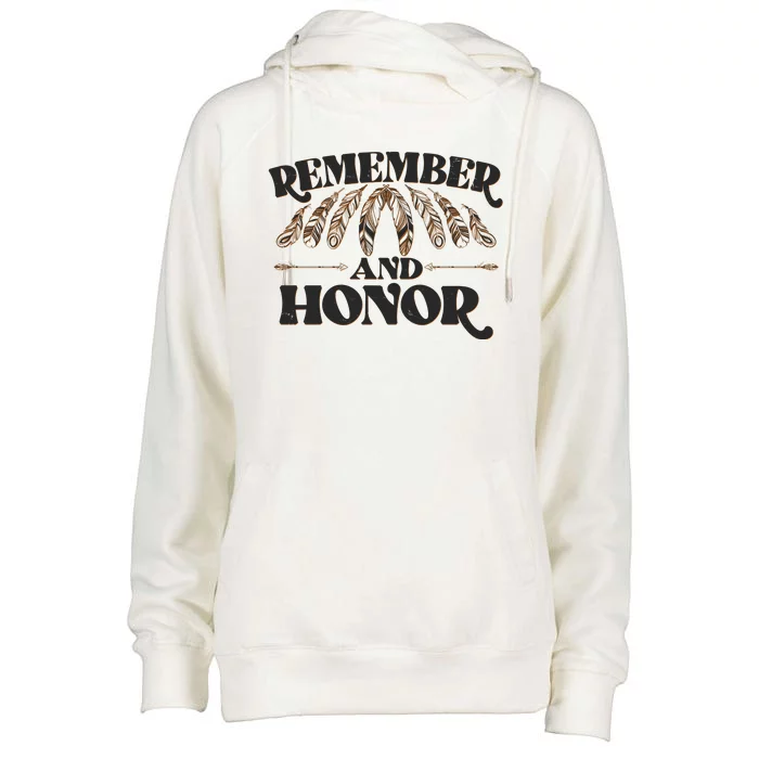 Remember And Honor Every Child Matters Womens Funnel Neck Pullover Hood