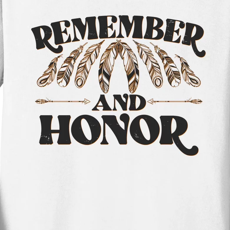 Remember And Honor Every Child Matters Kids Long Sleeve Shirt