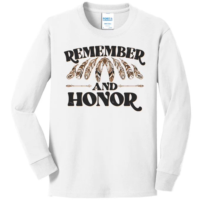 Remember And Honor Every Child Matters Kids Long Sleeve Shirt