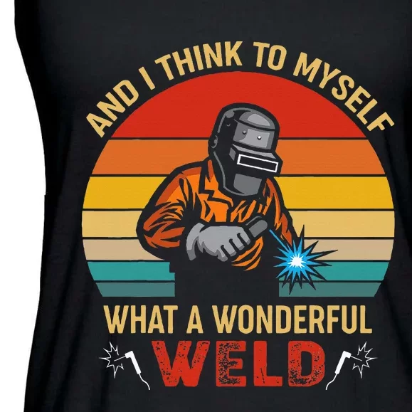 Retro And I Think To Myself What A Wonderful Weld Welding Ladies Essential Flowy Tank