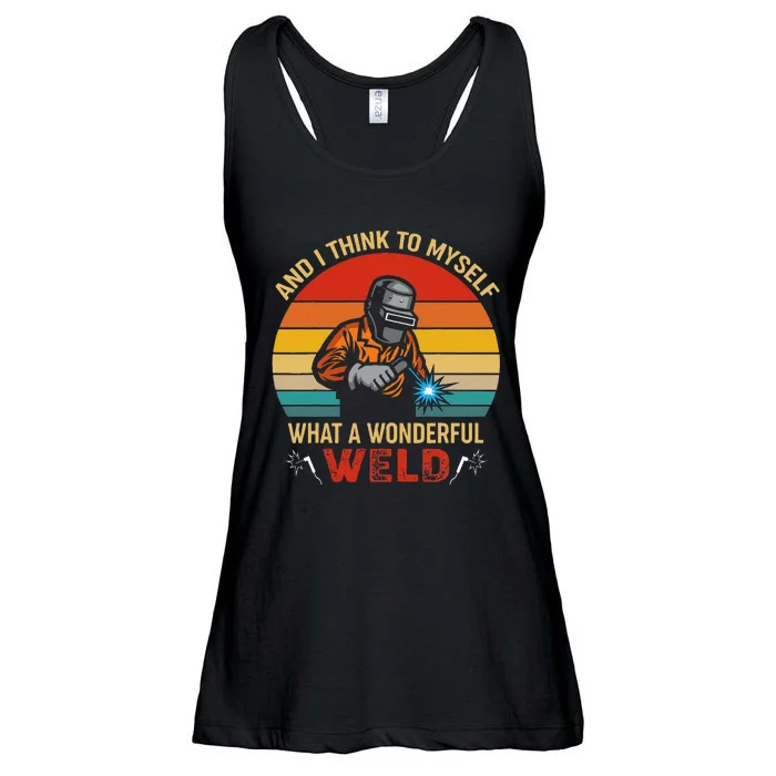 Retro And I Think To Myself What A Wonderful Weld Welding Ladies Essential Flowy Tank