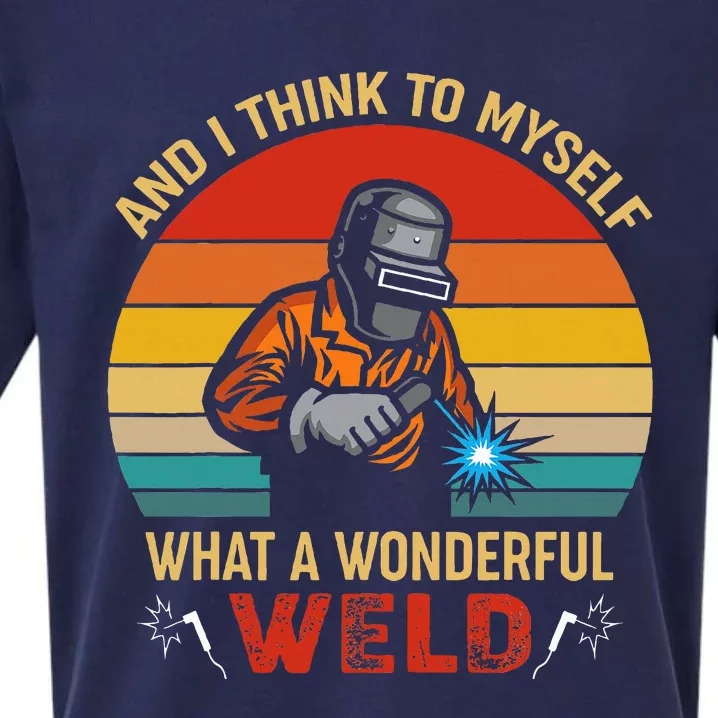 Retro And I Think To Myself What A Wonderful Weld Welding Sueded Cloud Jersey T-Shirt