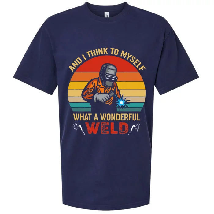 Retro And I Think To Myself What A Wonderful Weld Welding Sueded Cloud Jersey T-Shirt