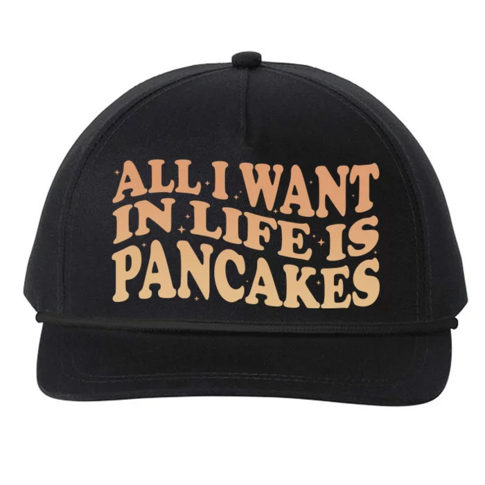 Retro All I Want In Life Is Pancakes Snapback Five-Panel Rope Hat