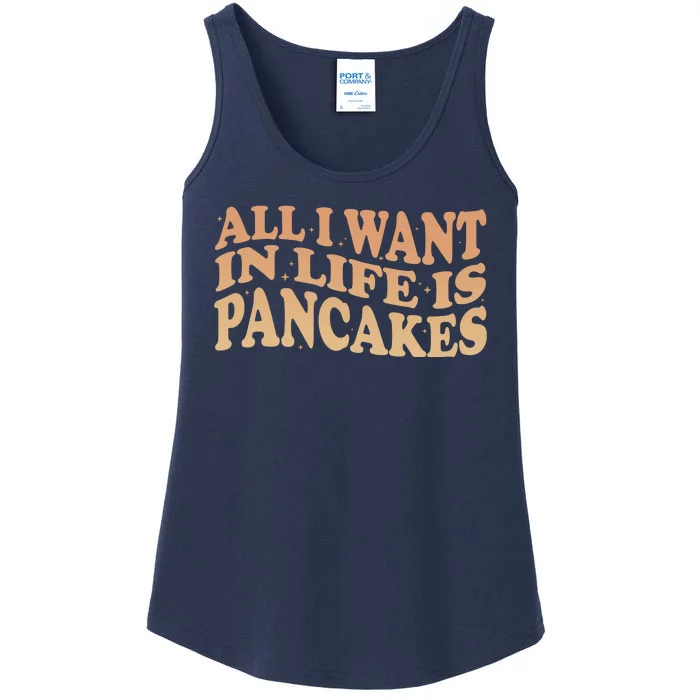 Retro All I Want In Life Is Pancakes Ladies Essential Tank