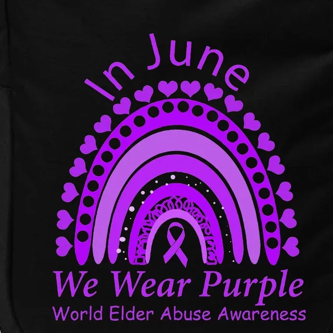 Rainbow Awareness In June We Wear Purple World Elder Abuse Impact Tech Backpack