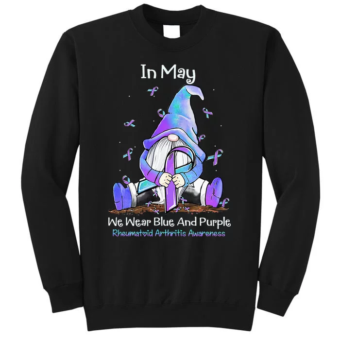 Rheumatoid Arthritis In May We Wear Blue And Purple Tall Sweatshirt