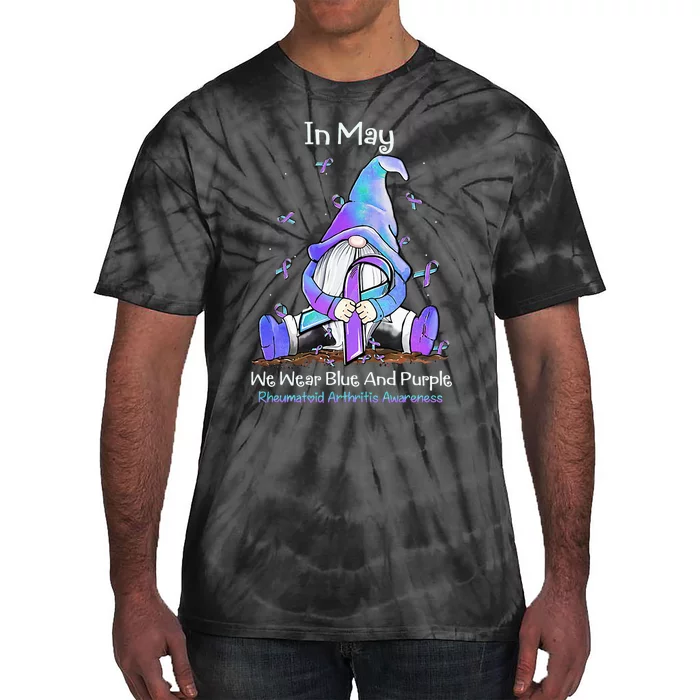 Rheumatoid Arthritis In May We Wear Blue And Purple Tie-Dye T-Shirt