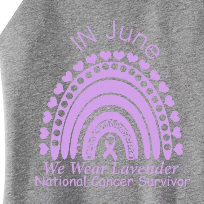 Rainbow Awareness In June We Wear Lavender Cancer Survivor Gift Women’s Perfect Tri Rocker Tank