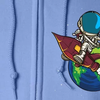 Retro Astronaut Illustration Full Zip Hoodie