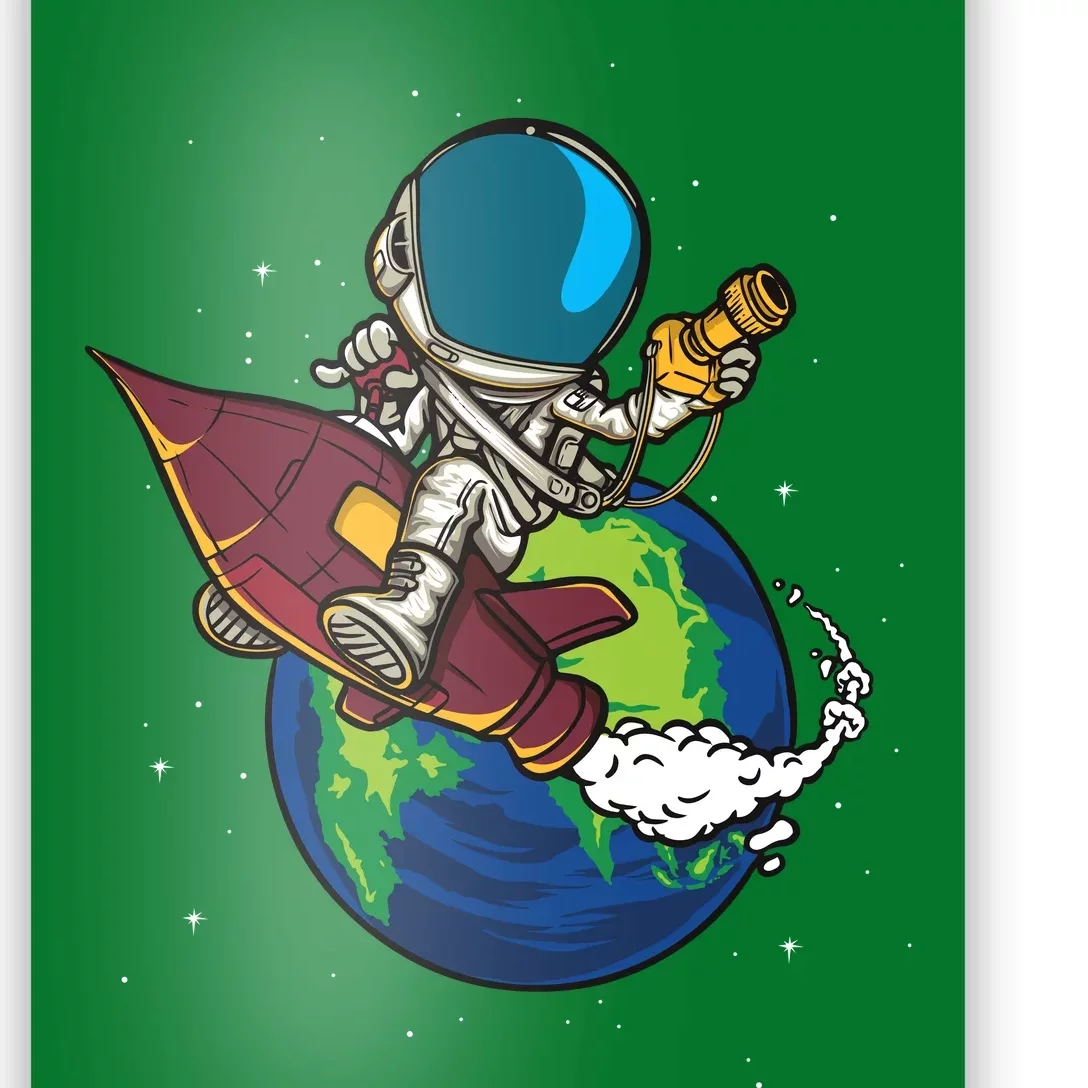 Retro Astronaut Illustration Poster