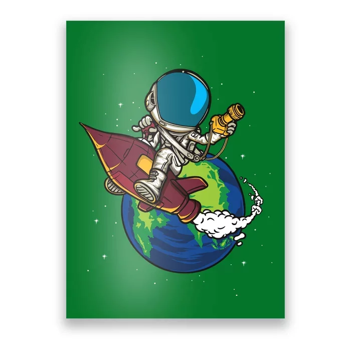 Retro Astronaut Illustration Poster