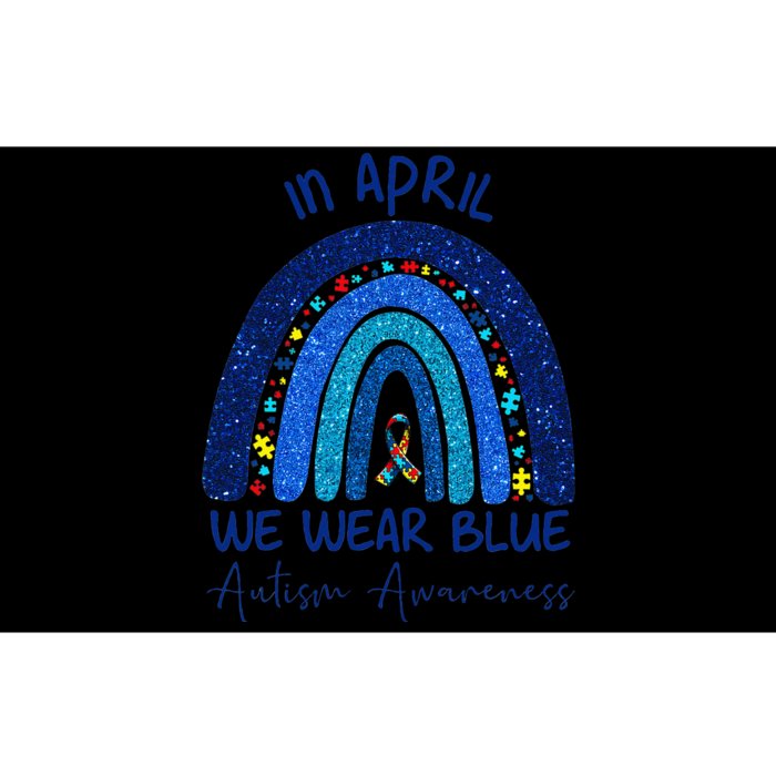 Rainbow Autism In April We Wear Blue Autism Awareness Month Bumper Sticker