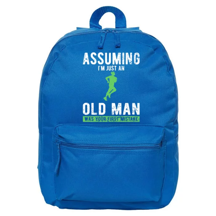 Runner Assuming Im Just An Old Was Your First Mistake Gift 16 in Basic Backpack