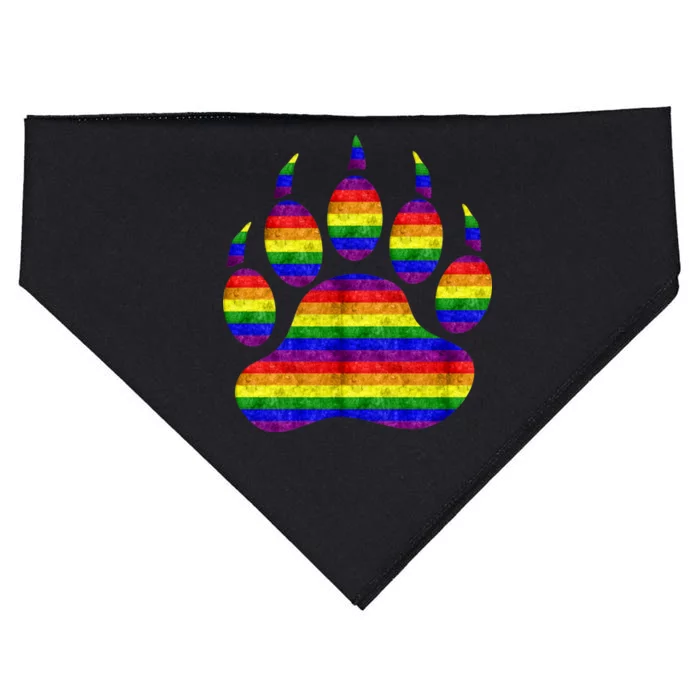 Rainbow Bear Paw USA-Made Doggie Bandana