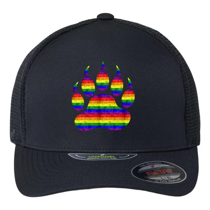 Rainbow Bear Paw Flexfit Unipanel Trucker Cap