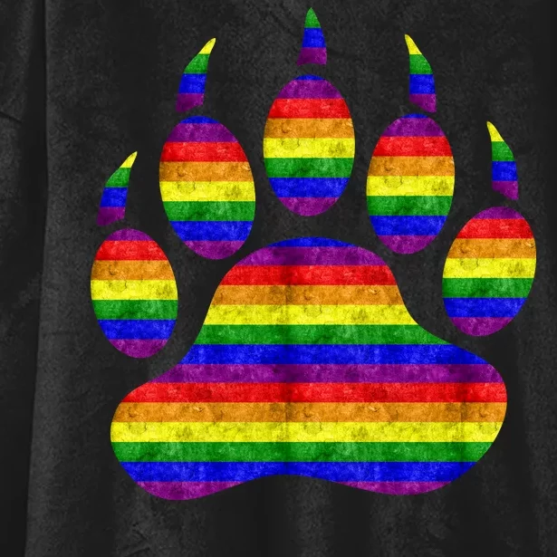 Rainbow Bear Paw Hooded Wearable Blanket