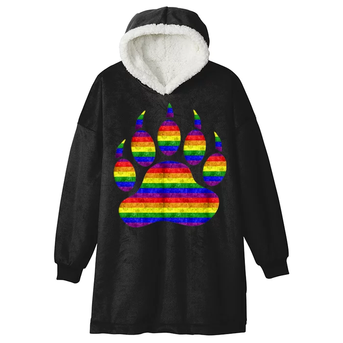 Rainbow Bear Paw Hooded Wearable Blanket