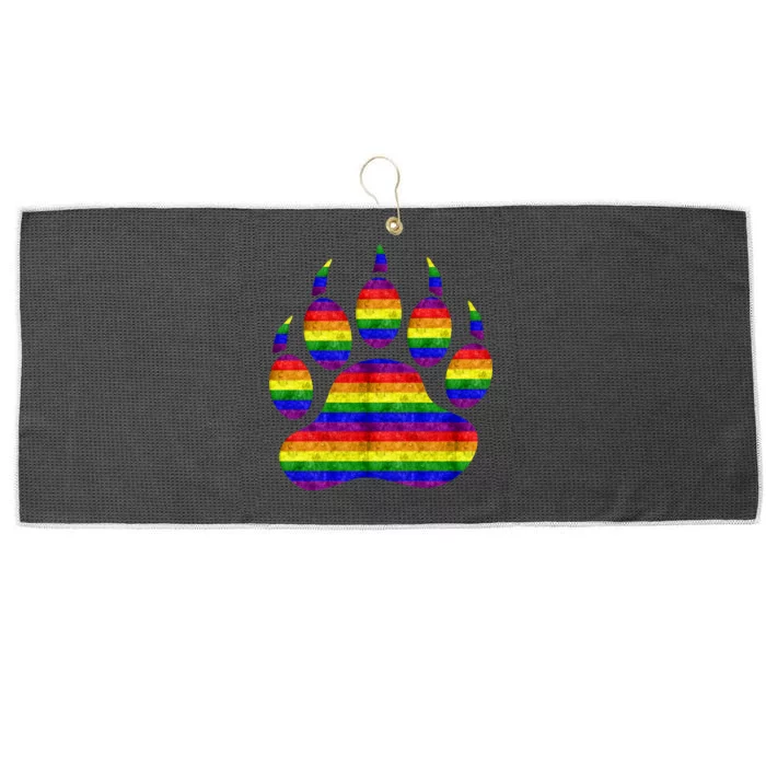 Rainbow Bear Paw Large Microfiber Waffle Golf Towel