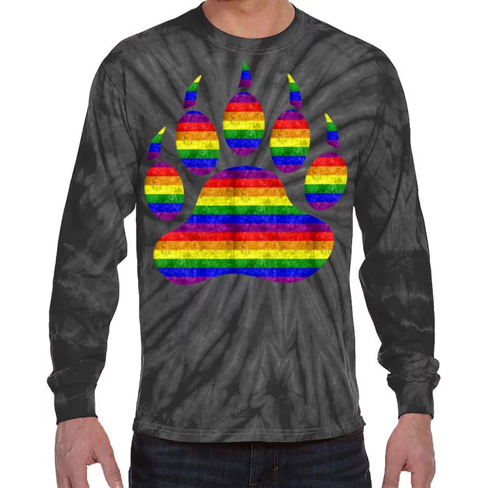 Rainbow Bear Paw Tie-Dye Long Sleeve Shirt