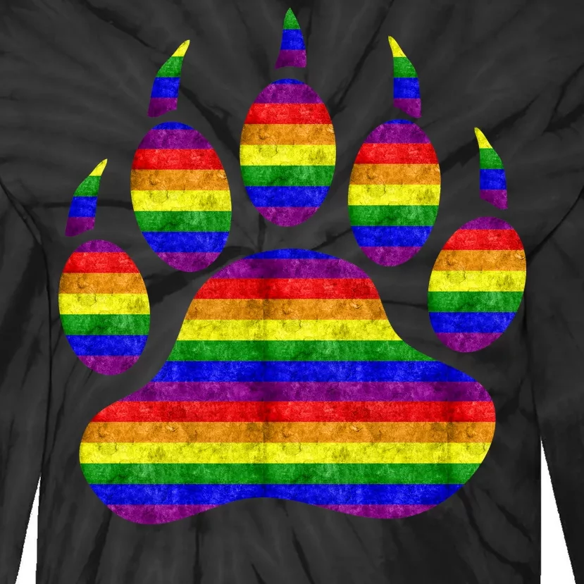 Rainbow Bear Paw Tie-Dye Long Sleeve Shirt